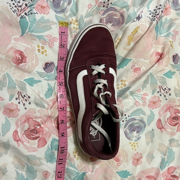 Maroon White Old School Sneakers Van Women Size 9.5 - Picture 16 of 16